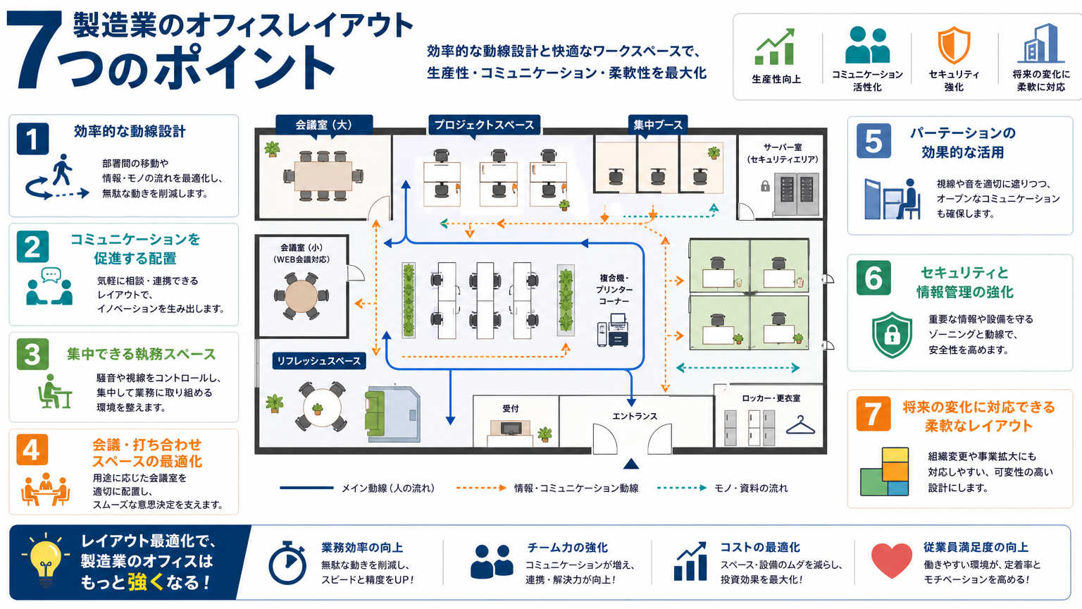 製造業のオフィスレイアウトを検討する際のポイント